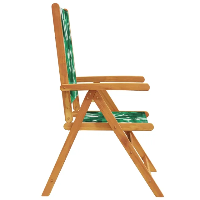 Chaises inclinables de jardin lot de 4 vert tissu bois massif