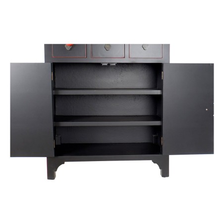 Chest of drawers DKD Home Decor Black Red Multicolour Fir MDF Wood Ori