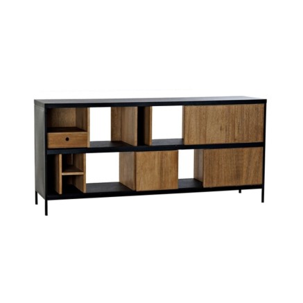 Aparador DKD Home Decor Alvin Negro Natural Hierro Fresno 160 x 40 x 7