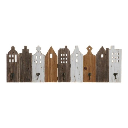 Wandkapstok DKD Home Decor Metaal Huizen 91 x 9,5 x 29,5 cm