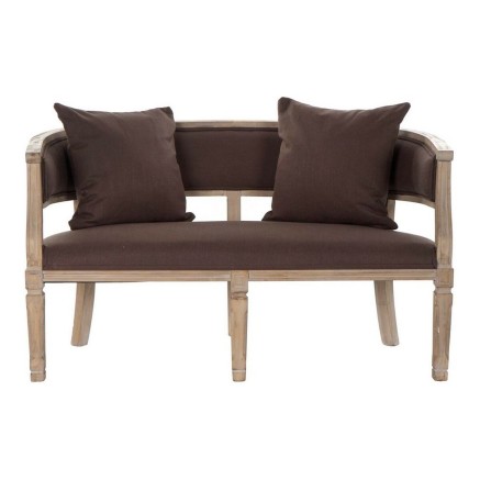 Sofá DKD Home Decor Marrón Lino Madera de caucho Tradicional (122 x