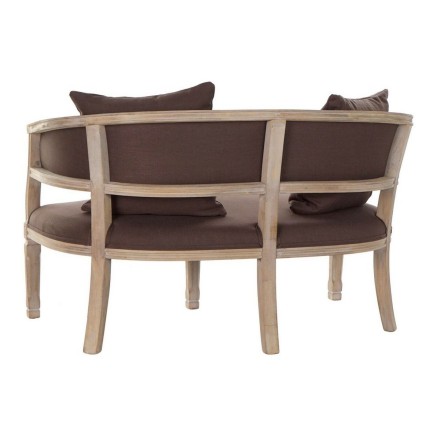 Sofa DKD Home Decor Bruin Linnen Rubberwood Traditioneel (122 x 69 x 7 2