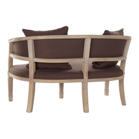 Sofa DKD Home Decor Brown Linen Rubber wood Traditional (122 x 69 x 72