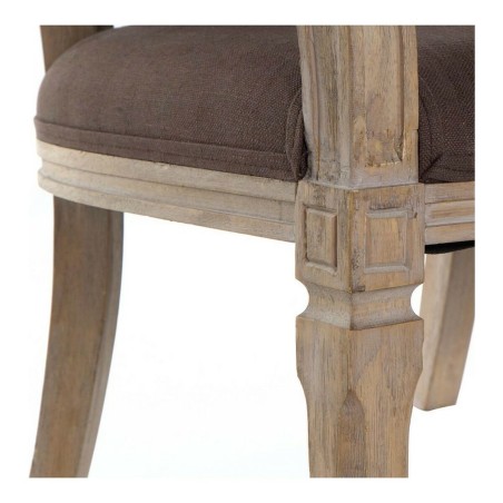 Sofa DKD Home Decor Brown Linen Rubber wood Traditional (122 x 69 x 72