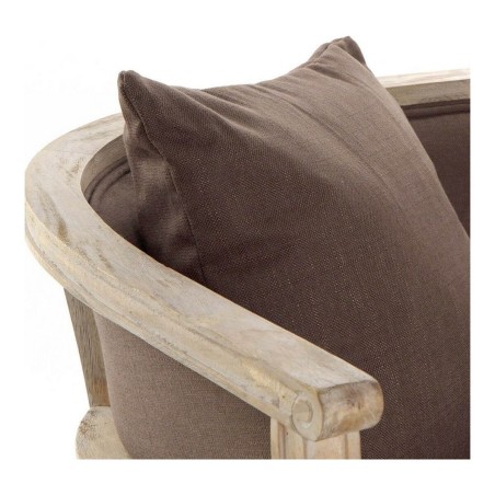 Sofá DKD Home Decor Marrón Lino Madera de caucho Tradicional (122 x