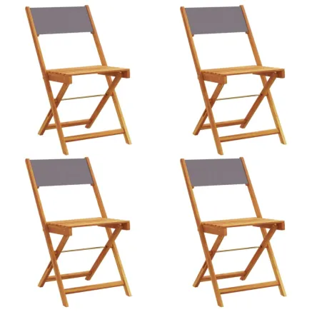 Chaises de jardin pliantes lot de 4 tissu et bois massif 2
