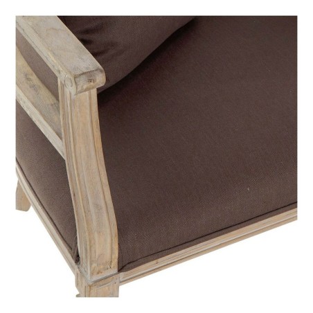 Sofá DKD Home Decor Marrón Lino Madera de caucho Tradicional (122 x