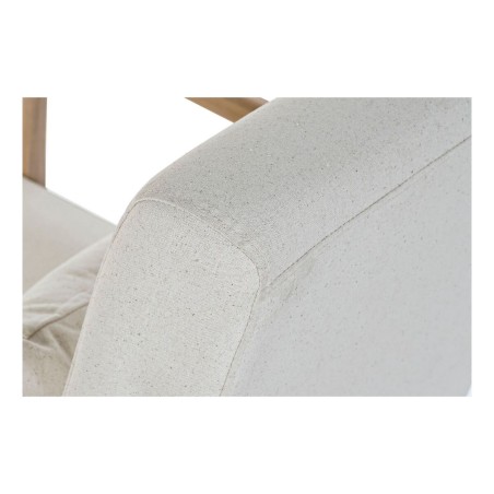 Mecedora DKD Home Decor Beige Natural Lino Madera de caucho 66 x 85 x
