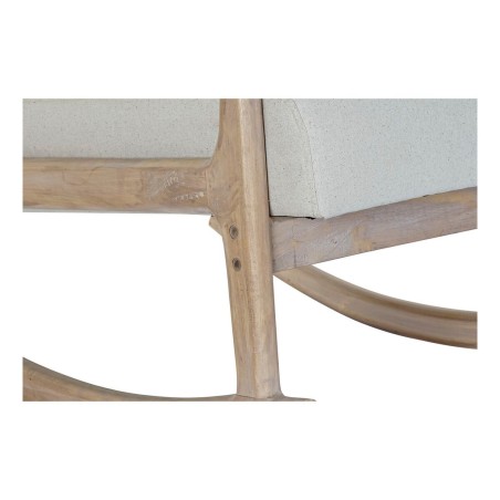 Mecedora DKD Home Decor Beige Natural Lino Madera de caucho 66 x 85 x