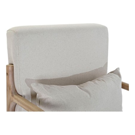 Fauteuil à Bascule DKD Home Decor Beige Naturel Lin Bois d'hévéa 66