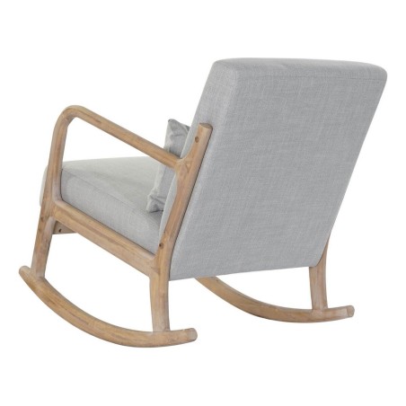Mecedora DKD Home Decor Gris Natural Gris claro Lino Madera de caucho