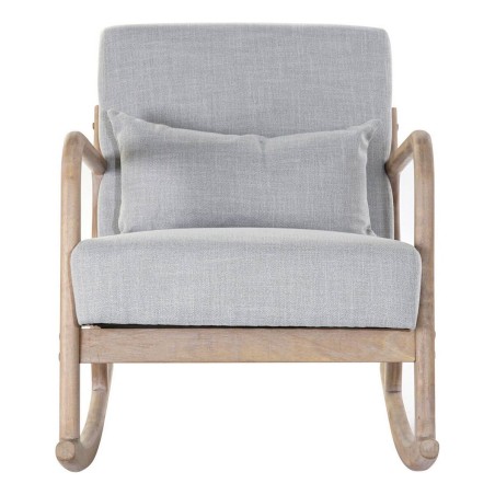 Mecedora DKD Home Decor Gris Natural Gris claro Lino Madera de caucho