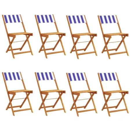Chaises de jardin pliantes lot de 8 tissu et bois massif