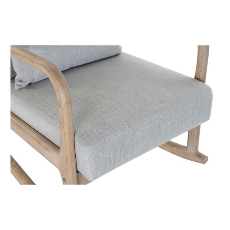 Mecedora DKD Home Decor Gris Natural Gris claro Lino Madera de caucho