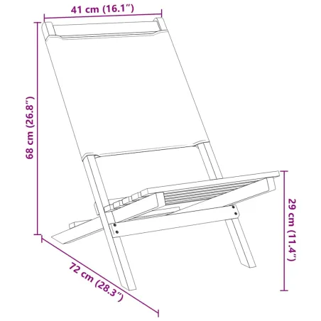 Chaises de jardin pliantes lot de 6 tissu et bois massif