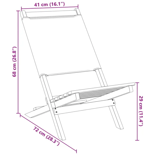 Chaises de jardin pliantes lot de 8 tissu et bois massif