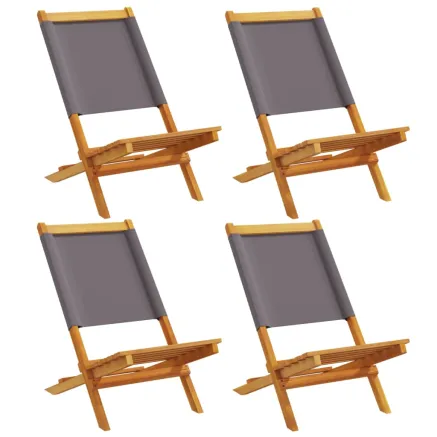 Chaises de jardin pliantes lot de 4 tissu et bois massif 2