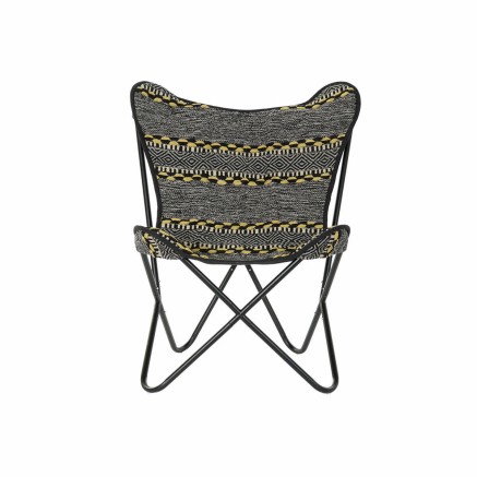 Butaca DKD Home Decor Amarillo Blanco Negro Multicolor Hierro 74 x 65