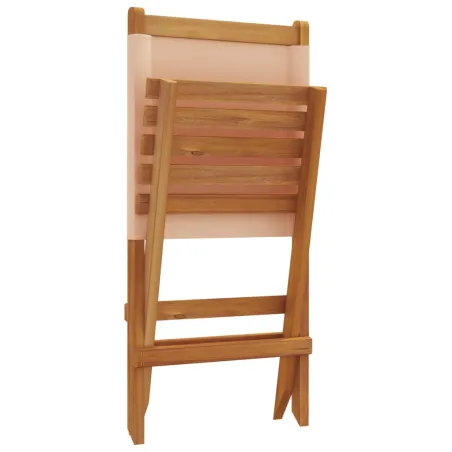 Chaises de jardin pliantes lot de 6 beige tissu et bois massif