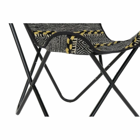 Poltrona DKD Home Decor Giallo Bianco Nero Multicolore Ferro 74 x 65 x
