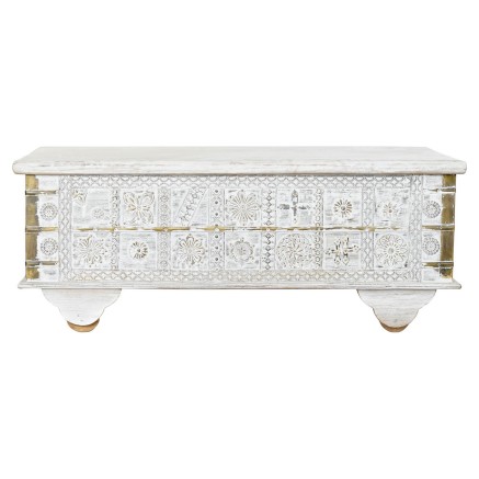 Beistelltisch DKD Home Decor MB-182010 Weiß Gold Metall Mango-Holz 11
