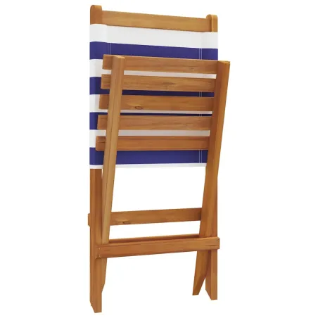 Chaises de jardin pliantes lot de 4 tissu et bois massif
