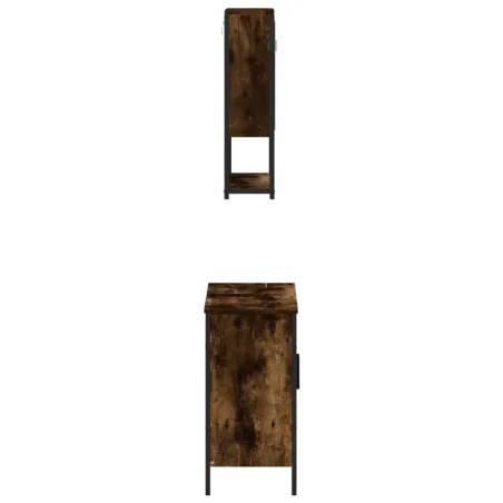 Ensemble de meubles de salle de bain 2 pcs Chêne fumé