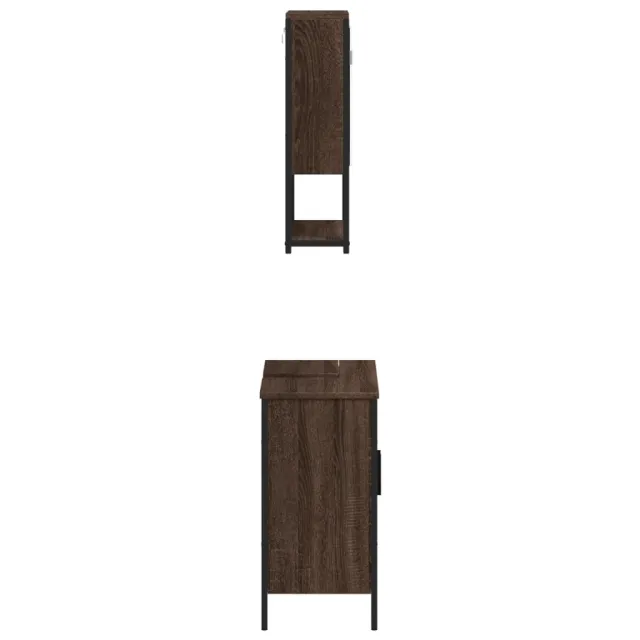 Ensemble de meubles de salle de bain 2 pcs Chêne marron