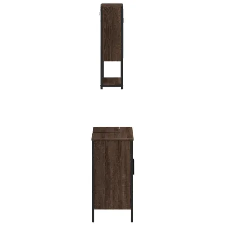 Ensemble de meubles de salle de bain 2 pcs Chêne marron