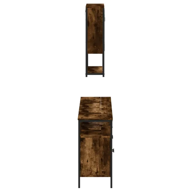 Ensemble de meubles de salle de bain 3 pcs Chêne fumé