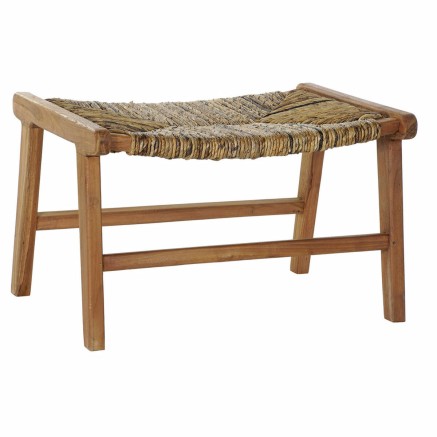 Hocker DKD Home Decor  65 x 47 x 40 cm natürlich Teakholz Kunststoff