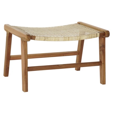 Kruk DKD Home Decor  65 x 47 x 40 cm Natuurlijk Teakboom Plastic Multi