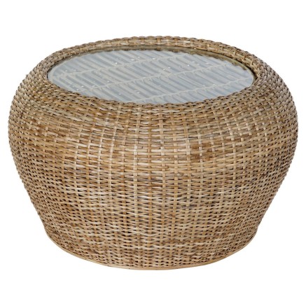 Table d'appoint DKD Home Decor 8424001825165 82 x 82 x 48 cm Verre Nat
