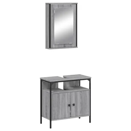 Ensemble de meubles de salle de bain 2 pcs Sonoma gris 2