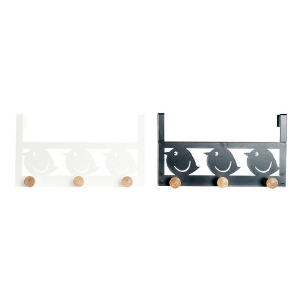 Perchero para Puertas DKD Home Decor 8424001835553 Pájaros Blanco Neg