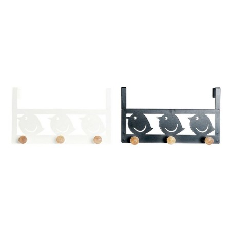 Appendiabiti per Porte DKD Home Decor 8424001835553 Uccelli Bianco Ner
