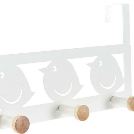 Appendiabiti per Porte DKD Home Decor 8424001835553 Uccelli Bianco Ner