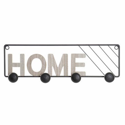 Wandkapstok DKD Home Decor Ijzer Hout MDF Loft (45 x 5 x 14 cm)
