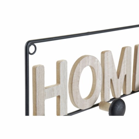 Wall mounted coat hanger DKD Home Decor Iron MDF Wood Loft (45 x 5 x 1
