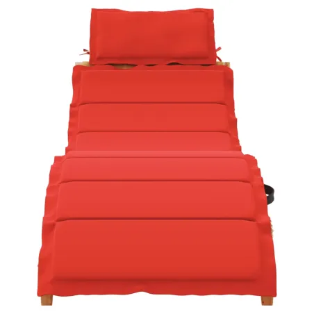 Chaises longues avec coussins lot de 2 rouge bois massif acacia