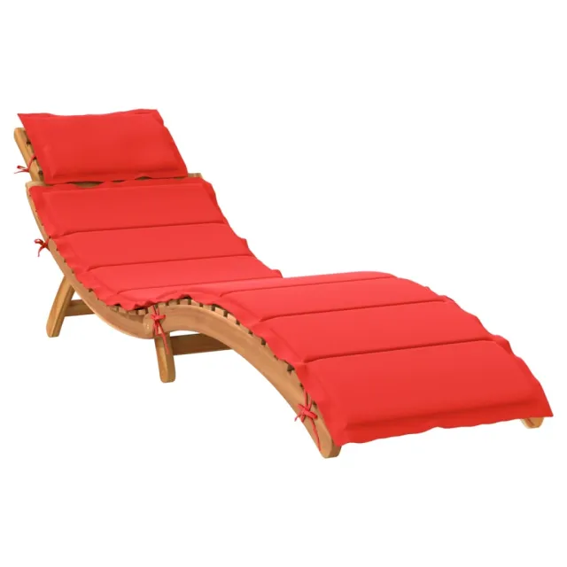 Chaises longues avec coussins lot de 2 rouge bois massif acacia