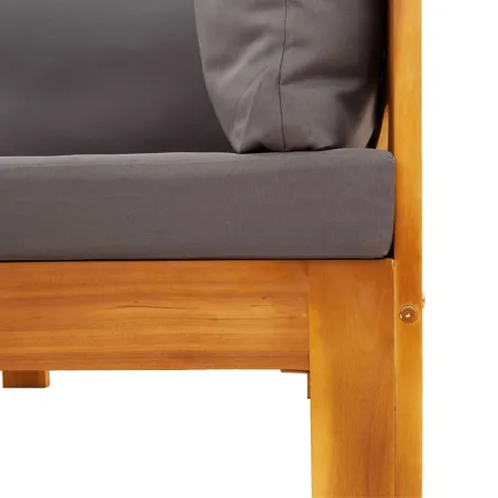 Salon de jardin avec coussins 6 pcs bois d'acacia solide