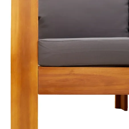 Salon de jardin avec coussins 8 pcs bois massif d'acacia