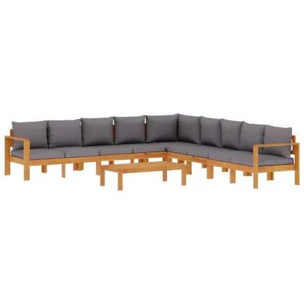 Salon de jardin avec coussins 6 pcs bois d'acacia solide 2