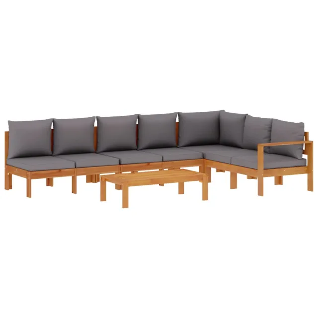 Salon de jardin avec coussins 5 pcs Bois d'acacia solide