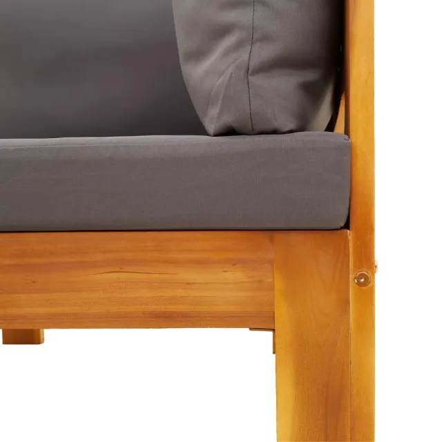 Salon de jardin avec coussins 5 pcs Bois d'acacia solide