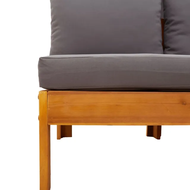 Salon de jardin avec coussins 6 pcs bois d'acacia solide