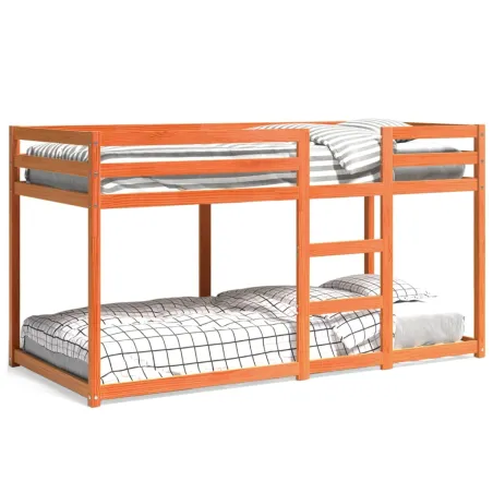 Lit superposé sans matelas cire marron 90x200 cm pin massif