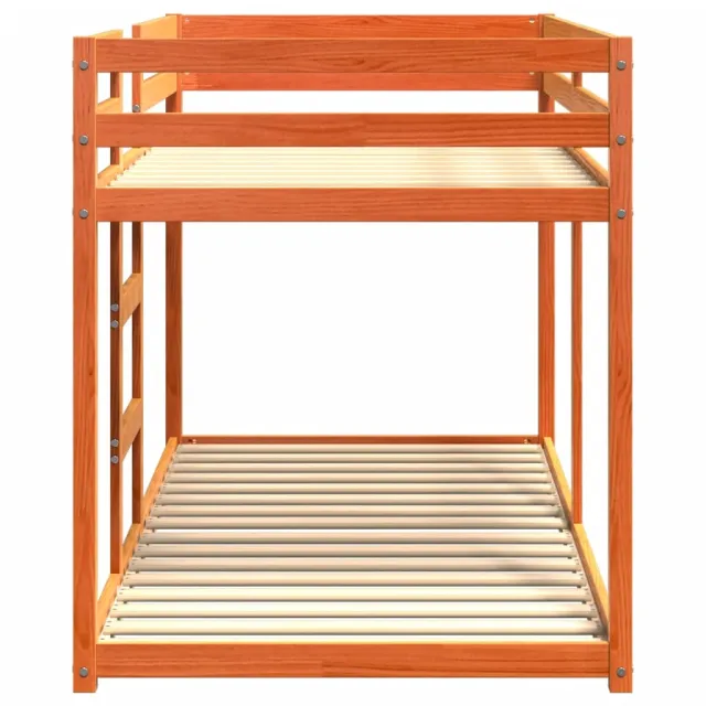 Lit superposé sans matelas cire marron 90x200 cm pin massif