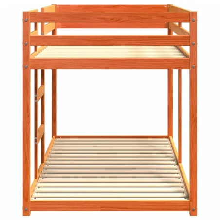 Lit superposé sans matelas cire marron 90x200 cm pin massif